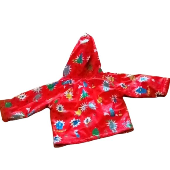 Hatley Raincoat for Toddler 6-12 Months Hooded, Lined, 2 Pockets, Snap Fasteners - Picture 2 of 8